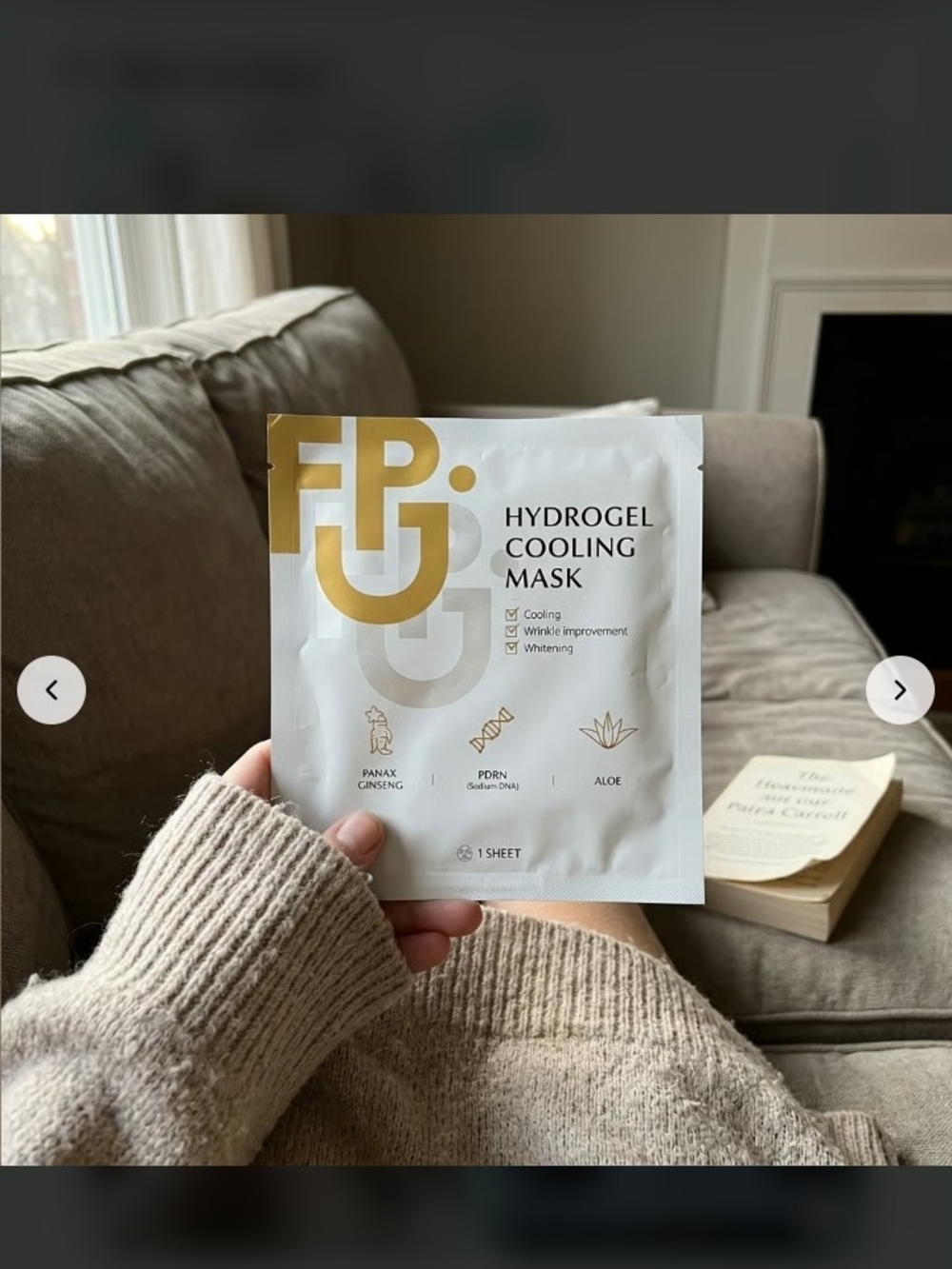 Hydrogel Cooling Mask by FPUU — White & Gold Cooling Sheet Mask